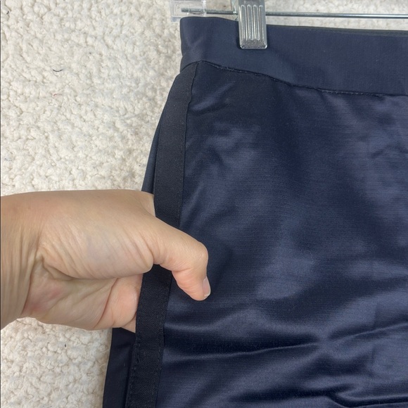 NWOT Ter Et Bantine Women Navy Satin High Waist Wide Leg Cropped Pants Size US 6 - Picture 5 of 12